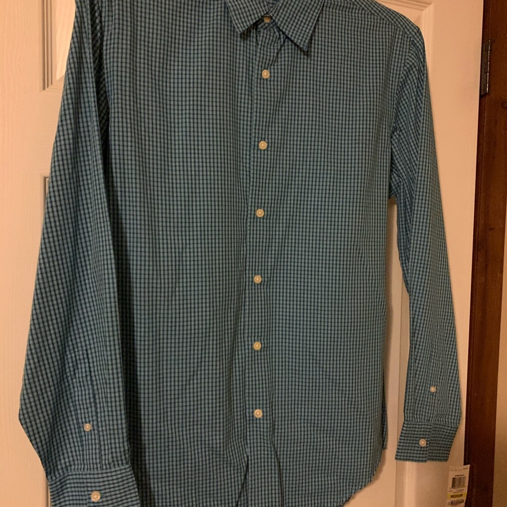 Blue and White Plaid Shirt